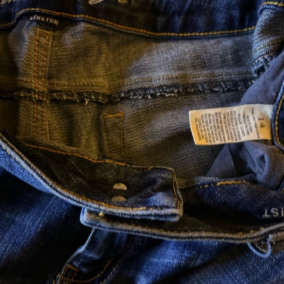 American Eagle Outfitters Ripped Blue Flare Jeans - Picture 2 of 4